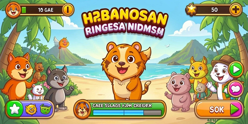 Screenshot menunjukkan antarmuka permainan yang menarik.