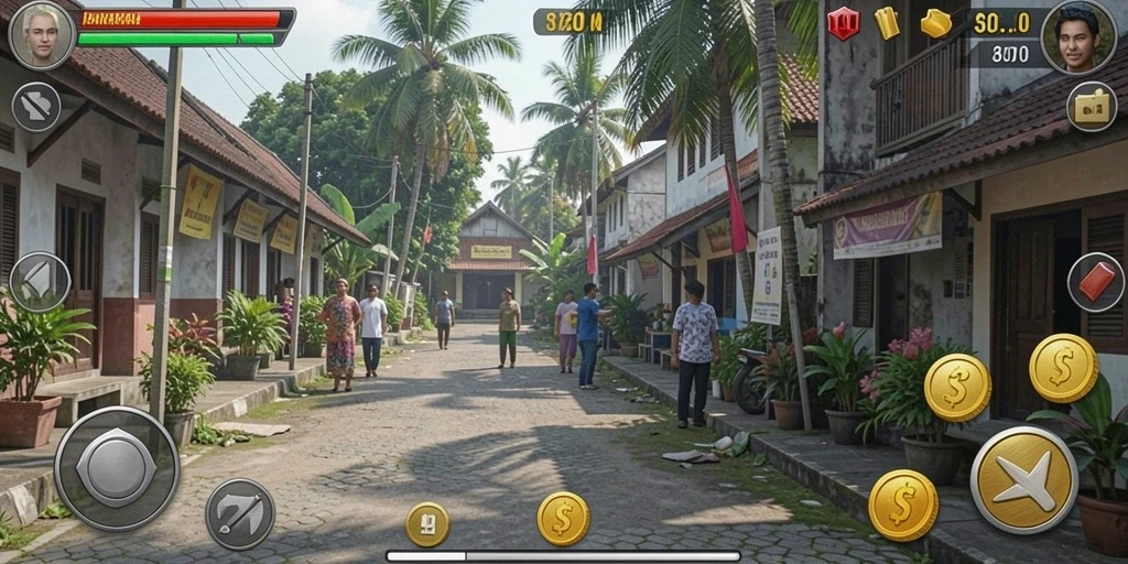 Screenshot menunjukkan aksi pertempuran mendebarkan.
