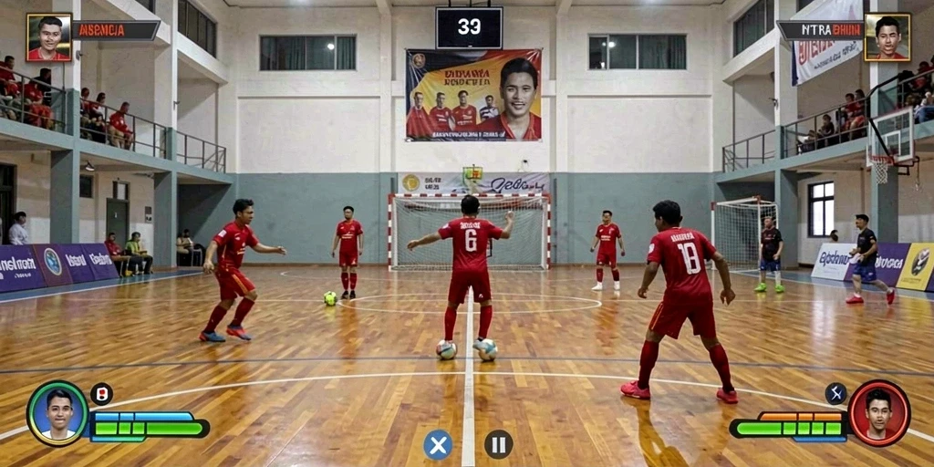 Tangkapan layar menampilkan karakter utama dalam pertempuran epik.